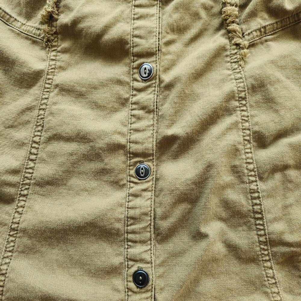Pilcro Anthropologie Brown Button Down Dress Medium Super Soft Comfortable - Picture 8 of 11